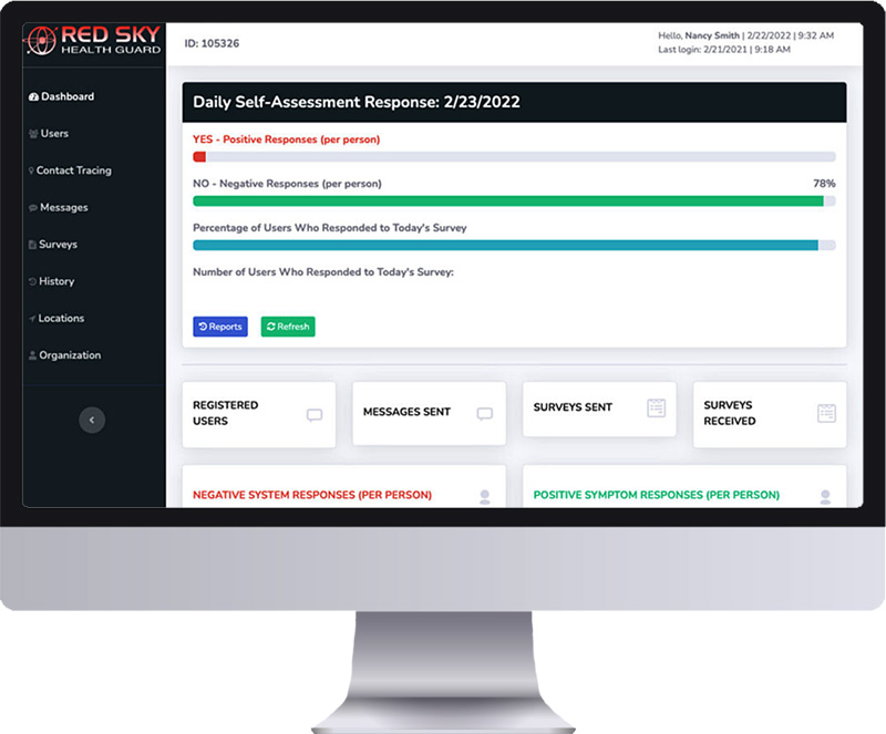 Red Sky Health Guard Cloud Dashboard